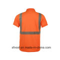 High Visibility 100% Polyester Birdeyes Safety Reflective Polo T Shirt